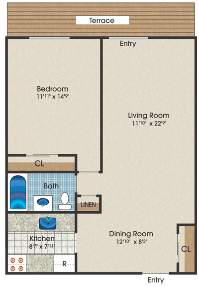 Apartment Floor Plans One Bedroom